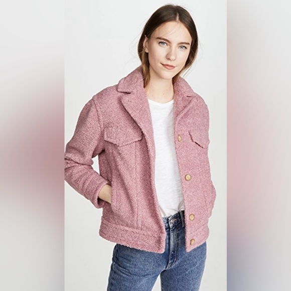GUC Vince- Faux Fur Jacket in Mauve. Size L - Picture 1 of 11